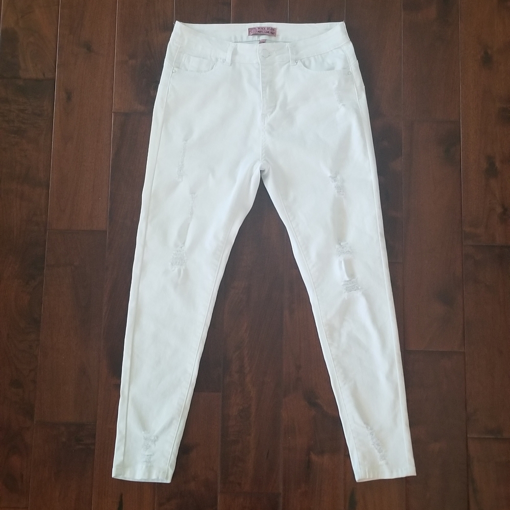WAX JEANS  "Butt I Love You" White Skinny Jeans - Size 11 (Juniors)
